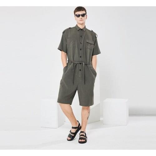 S-5XL!!Catsuit mens style trend casual mens summer thin style European and American street photography