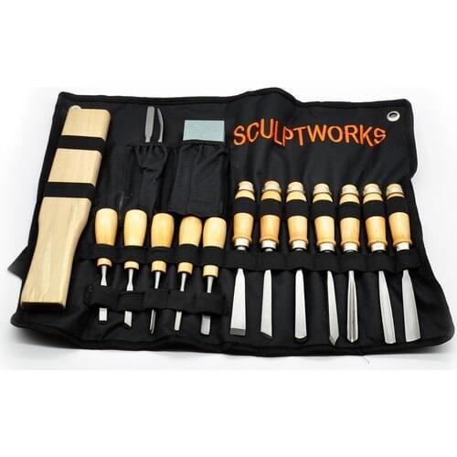 Titi 1181 Stone Ceramic Wood Carving Set 16 Pieces wood carving hobby set decoupage for amateur and professional use shaping