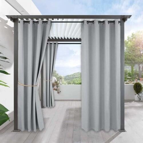 Outdoor Waterproof Curtain for Patio Detachable Mosquito-proof Easy Hanging Outside Porch White Sheer Fit Beach Garden Gazebo