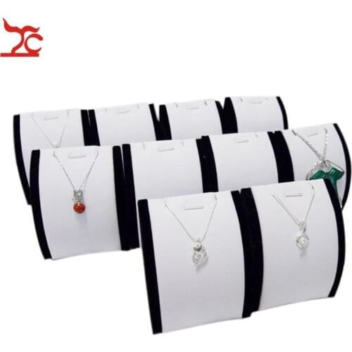 Wholesale 10Pcs Jewelry Display Rack Vertical White And Black Pendant Necklace Earring Holder Organizer Display Stand 7*4*8cm