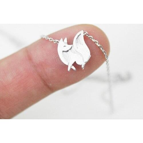 Baby Fox Shaped Silhouette Pendant Necklace For Women Statement Jewelry Girls Christmas Gift Necklace Charms Collar Bijoux