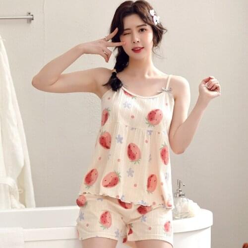 Sexy Women V-neck Halter Vest Shorts Home Pajamas Suit The Harness Pajamas Summer Ladies Sleepwear Lingerie