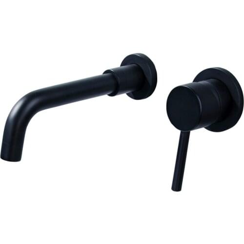 Wash Basin Bathroom Faucet Hot And Cold Water Wall Mount Mixer Sink Tap Swivel Spout Bath With Modern Single Lever Handle