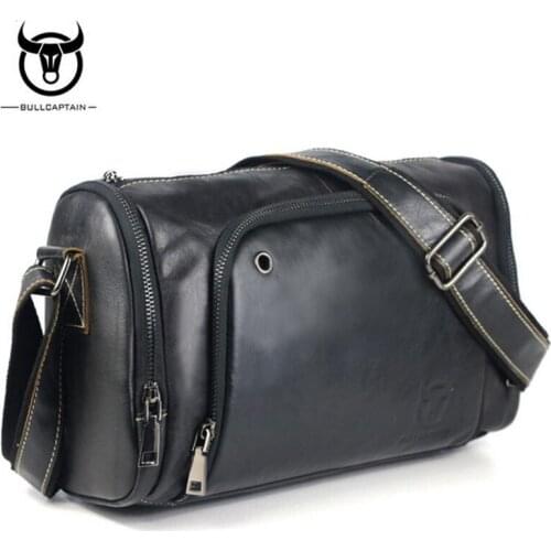 BULL CAPTAIN High Quality Fashion Male bag Genuine Leather Shoulder bags Crossbody Bags Brand travel messenger Leather bag