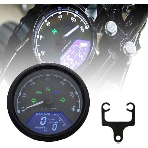 Speedpark Motorcycle Meter LED digita Indicator light Tachometer Odometer Speedometer Oil Meter With night vision dial