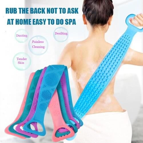 Magic Silicone Brushes Bath Towels Rubbing Back Mud Peeling Body Massage Brush Shower Extended Scrubber Clean Skin Exfoliating