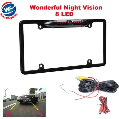 High Quality 170 Angle CCD 8 IR Night Car Rear View Backup Camera For US License Plate Frame Car Camera