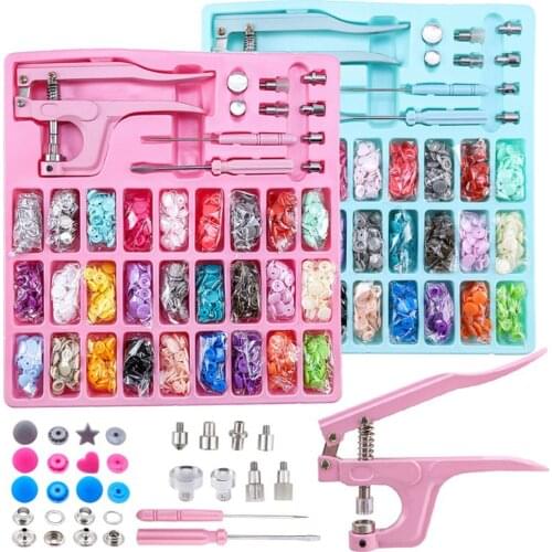 Snap Plastic Fasteners Button with Pliers Tool,Grommet Tool Kit,Snaps No-Sew Buttons for Clothes,Wallets,Sewing &Crafting