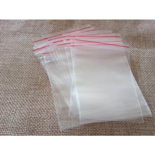 100pcs Jewelry Ziplock Zip Zipped Lock Reclosable Plastic Poly Clear Storage Bags Thickness 0.08mm