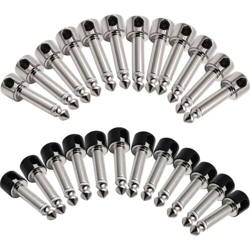12Pcs DIY Strait Audio Solderless 6.35 Mono Plug Solder Free Plug Guitar Effect Connector Chrome