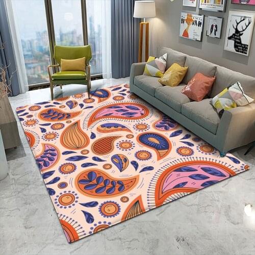 2021Hot Sale Non-slip Paisley Style Colorful Pattern Decor Rug Floor Mat Living Room Bathroom Kitchen Living Room Bedroom Carpet
