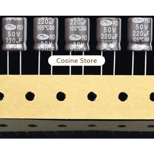 30pieces/lot 220UF 50V Electrolytic Capacitor SAMWHA 50V220UF RD Series 10X13mm