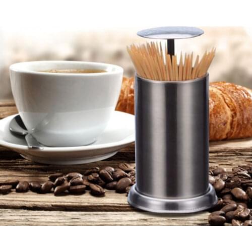 Stainless Steel Mress Toothpick Holder Secret Stash Cure Dent Toothpick Dispenser Automatic Cotton Swab Organizer Decoration