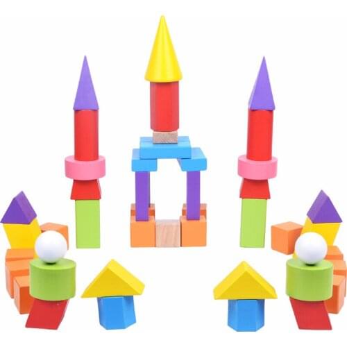 Kids Toys Educational 18 Geometry Building Blocks Graphic Teaching Aids Color Shape Primary School Pupils Teaching