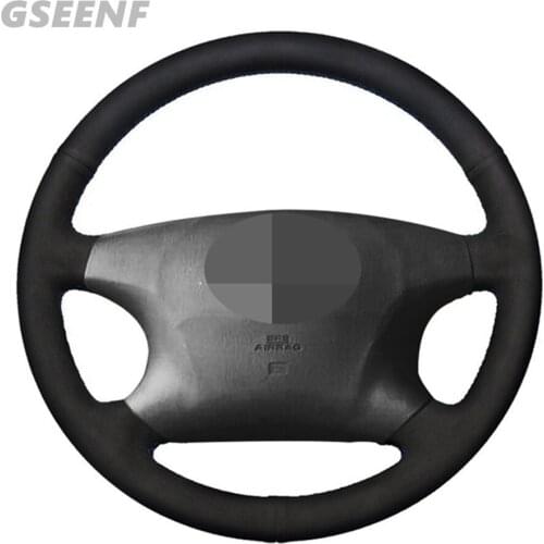 Car Steering Wheel Cover For Toyota Vios Corolla EX 2000-2006 Avalon Camry Highlander 2001-2004 Black Hand-stitched Suede