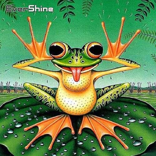 Evershine Diamond Mosaic Sale Frog Diamond Painting Full Square Animals Diamond Embroidery Cartoon Rhinestones Pictures Beadwork
