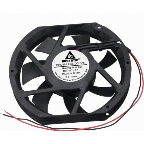 Gdstime 2 pcs DC 12V 175mm x 150mm x 25mm Dual Ball Computer Case Cooling Fan