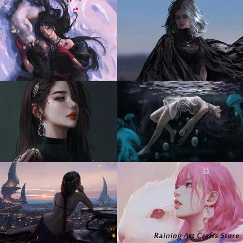 5D Diy Diamond Painting Cartoon Trend Girl Portrait Full Drill Mosaic Pictures Embroidery Cross Stitch Kits Home Decoration Gift