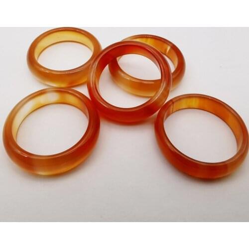 Natural Red Veins Carnelian Stone GEM Finger Ring Size 7 Jewelry For Woman Gift 1 PCS X098