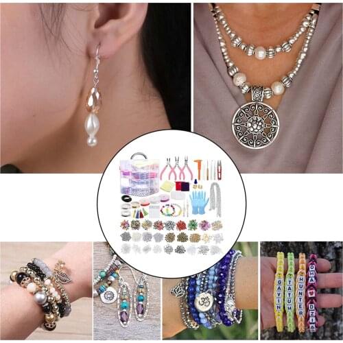 2015pcs Jewelry Findings Making Starter Supplies Kit Repair Tool Set for Necklace Bracelet DIY Decor