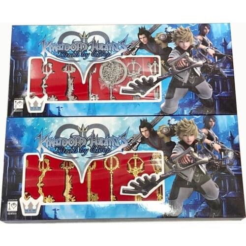 Kingdom Hearts Riku Kairi Sora X pendant Crown Keyblade Weapon Faashion Necklace Key chain Keyrings gold sliver