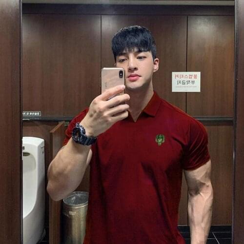 Summer Mens V-neck Short-sleeved T-shirt Tide Brand Trend Loose Bottoming Shirt Clothes Eastic Breathable Polo