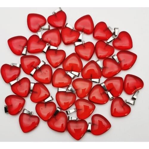 Fashion 20mm glass heart pendants Necklace for jewelry making 50Pcs/lot high quality charms trendy accessories wholesale