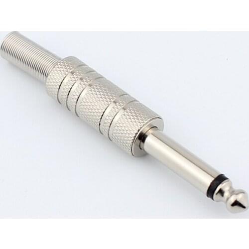 200pcs DIY Assembly 6.35mm 6.5mm 1/4 " Mono audio Plug Male Microphone Plug for Mono Audio Jack Socket wire solder type