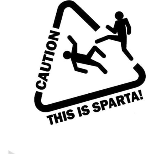 Interesting Caution This Is Sparta Car Sticker Motorcycle Decals Windshield KK Vinyl Cover Scratches Waterproof PVC