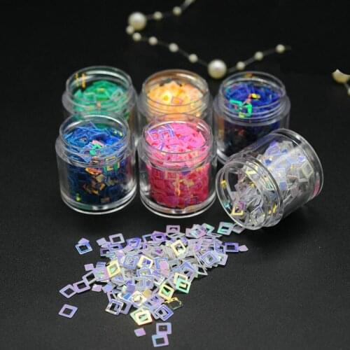 New 5pcs/lot Colorful Hollow square shape sequins material epoxy mold makeing jewelry filling for DIY jewelry making tool