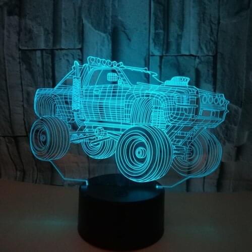 New Off-road Vehicle 3d Nightlight Touch Remote Control 3d Led Desk Lamp Remote Touch switch Table Lamps For Living Room