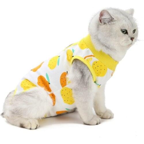 A Cat Clothes Recovery Suit For Wounds Dog Shirt After Surgery Wear Cat Clothing Anti Pet Licking Wounds Cat Vest S-XL