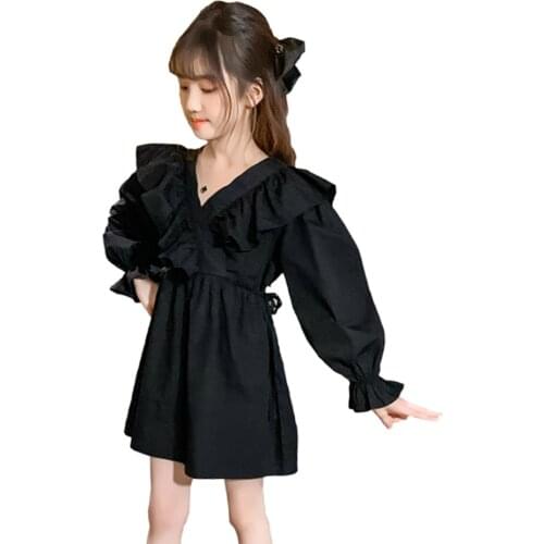 Girl Dresses Ruffles Girls Party Dress Spring Autumn Children Dresses Casual Style Girls Clothing 6 8 10 12 14