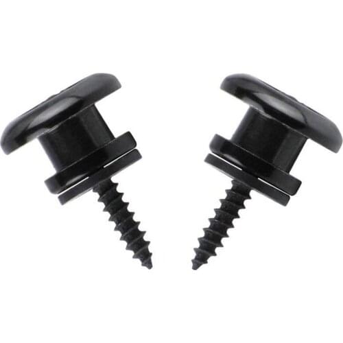 2Pcs Mushroom Head Guitar Strap Buttons Strap for Electric Acoustic Guitar Bass Parts,Black