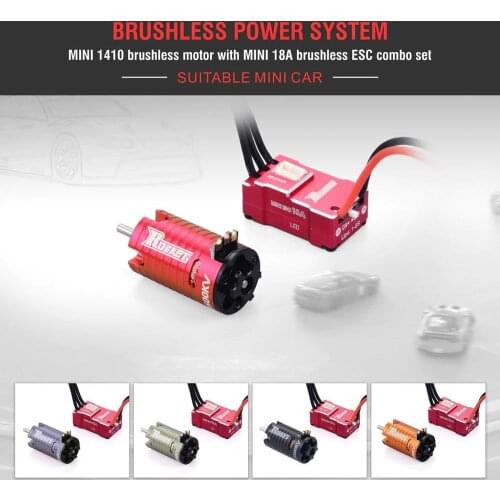 Rocket Mini 1410 2500KV 3500KV 5500KV 7500KV 9500KV Brushless Motor & 18A ESC for 1/24 1/28 1/32 RC Car