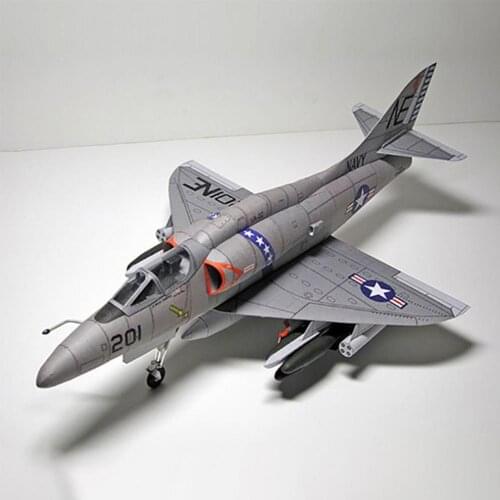1:33 U.S. A-4 Skyhawk Aircraft DIY Emulational DIY 3D Paper Card Model Building Set Educational Military Model Construction Toys