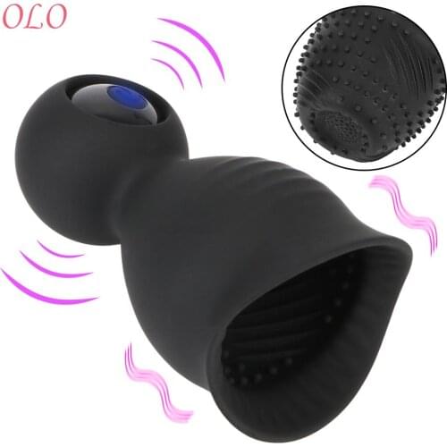 Delayed Ejaculation Sex Toys for Men Glans Vibrator Penis Massager 9 Modes Male Masturbation Rechargeable Cock Trainer Ring