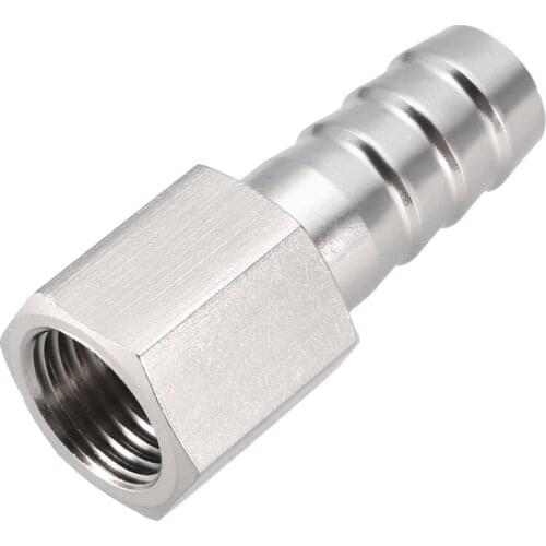 Uxcell 1Pcs Stainless Steel Barb Hose Fitting Connector Adapter 12mm Barbed X G1/4 Female Pipe for air water fuel oil etc