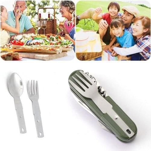 Fold Fork Spoon Fold Fork Knife Portable Tools Mini Picnic Cutlery 6 In 1 Camping Outdoor Travel Spoon Folding Pocket