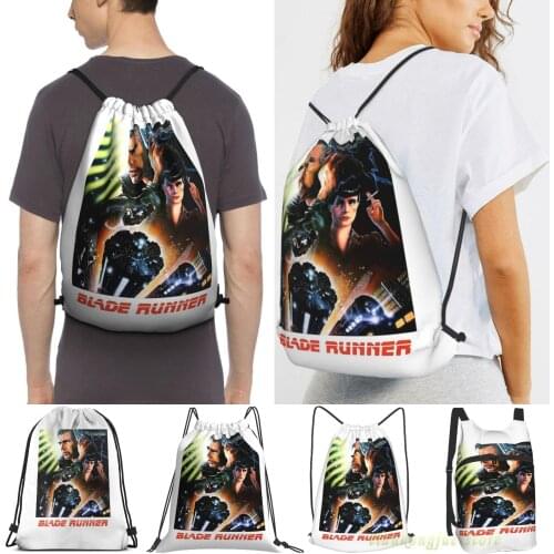Unisex Drawstring Bags Blade Runner Movie Women Drawstring Backpacks Men Outdoor Travel Backpacks Training Fitness Bag