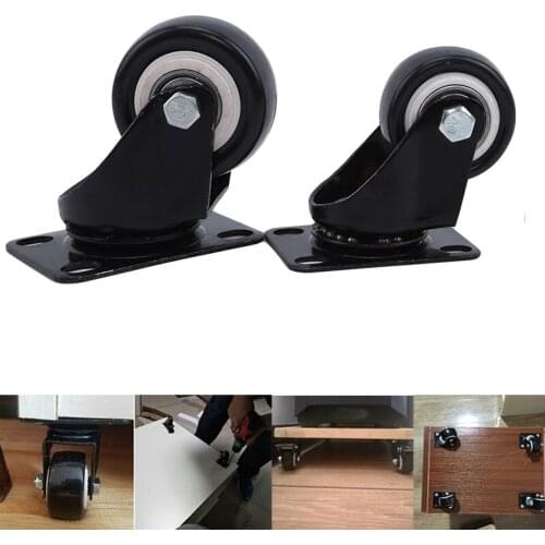 Heavy Duty Universal Swivel Plate Casters PU Quite Mute No Noise Castors Markless Wheels Double Bearings And Locks 2/1.5 Inch