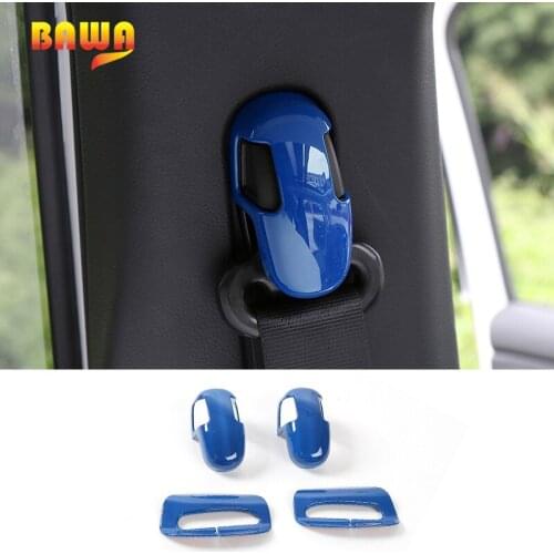 BAWA Interior Mouldings Seat Safety Belt Decoration for Jeep Renegade 2016-2017 ABS Car Interior Accessories
