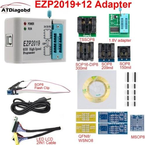 New EZP2019 high-speed USB SPI Programmer Better than support 32M Flash 24 25 93 EEPROM 25 flash bios WIN7 &8 EZP 201019