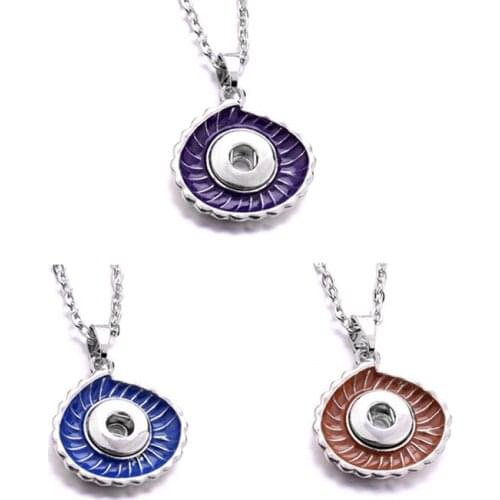 New Snap Button Jewelry Necklaces Rhinestone Crystal Flower Snap Necklace Fit DIY 12mm Snaps Buttons Pendant Necklace