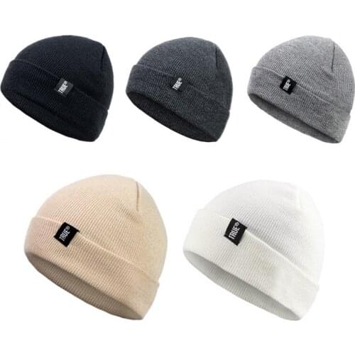 Winter Men Women Cuffed Beanie Warm Knitting Hat Outdoor Sport Hat Wool Baggy Slouchy Beanie Hat For Snowboard Ski Skate