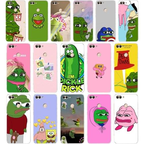 100 Funny Pepe The Frog Happy Cry Feels Soft TPU Case Cover For Huawei Honor P Smart 2018 2019 Y6 Prime 2018 Nova 2i 3i View 10