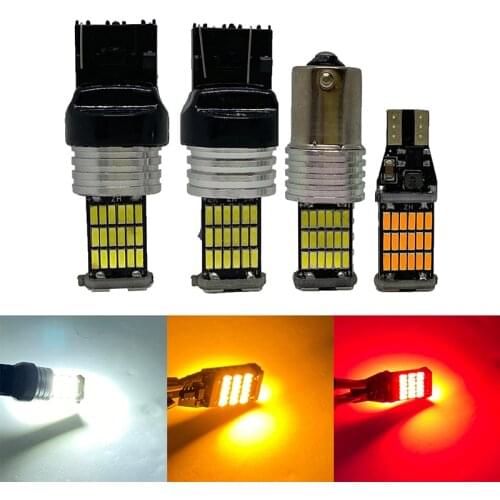2pcs T15 T20 T25 1156 BA15S P21W W16W W21W W21/5W 7440 7443 45SMD 4014 LED CANBUS NO ERROR Car Tail Bulb Brake Light Backup