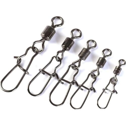210Pcs/set Set Swivel Clasp 8-shaped Rolling Brass Swivel Fast-lock Snap Ball Bearing Fishing Connector Swivel Clasp