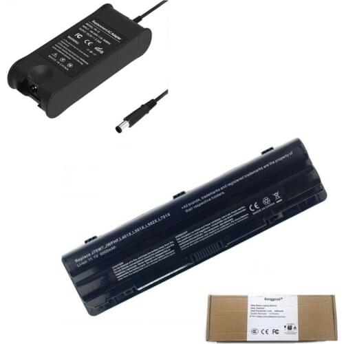6600mAh Laptop Battery + 19.5V 3.34A Power Charger for Dell XPS 14 15 17 L401X L501X L502X L521x L701X 312-1123 J70W7 JWPHF R795