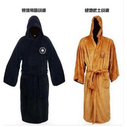 FREE SHIPPING Hot Sale Darth Vader Flannel Terry Jedi Adult Bathrobe Robes Halloween Cosplay Costume for Men Sleepwear